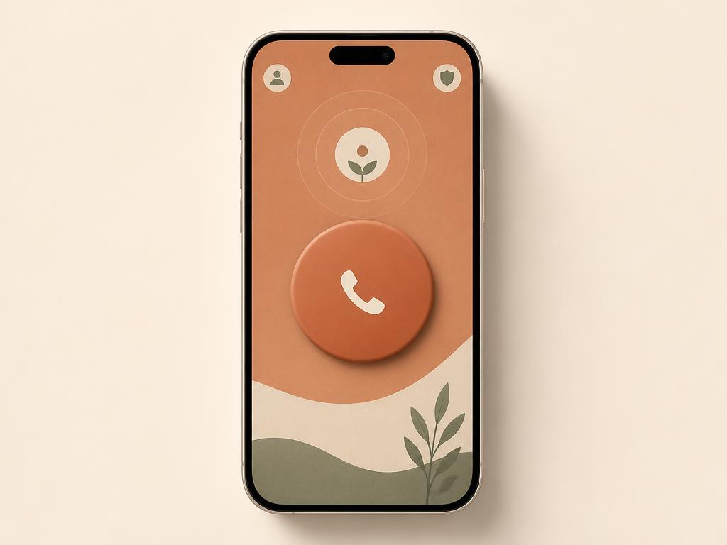 Móvil con la pantalla de ayuda inmediata del protocolo